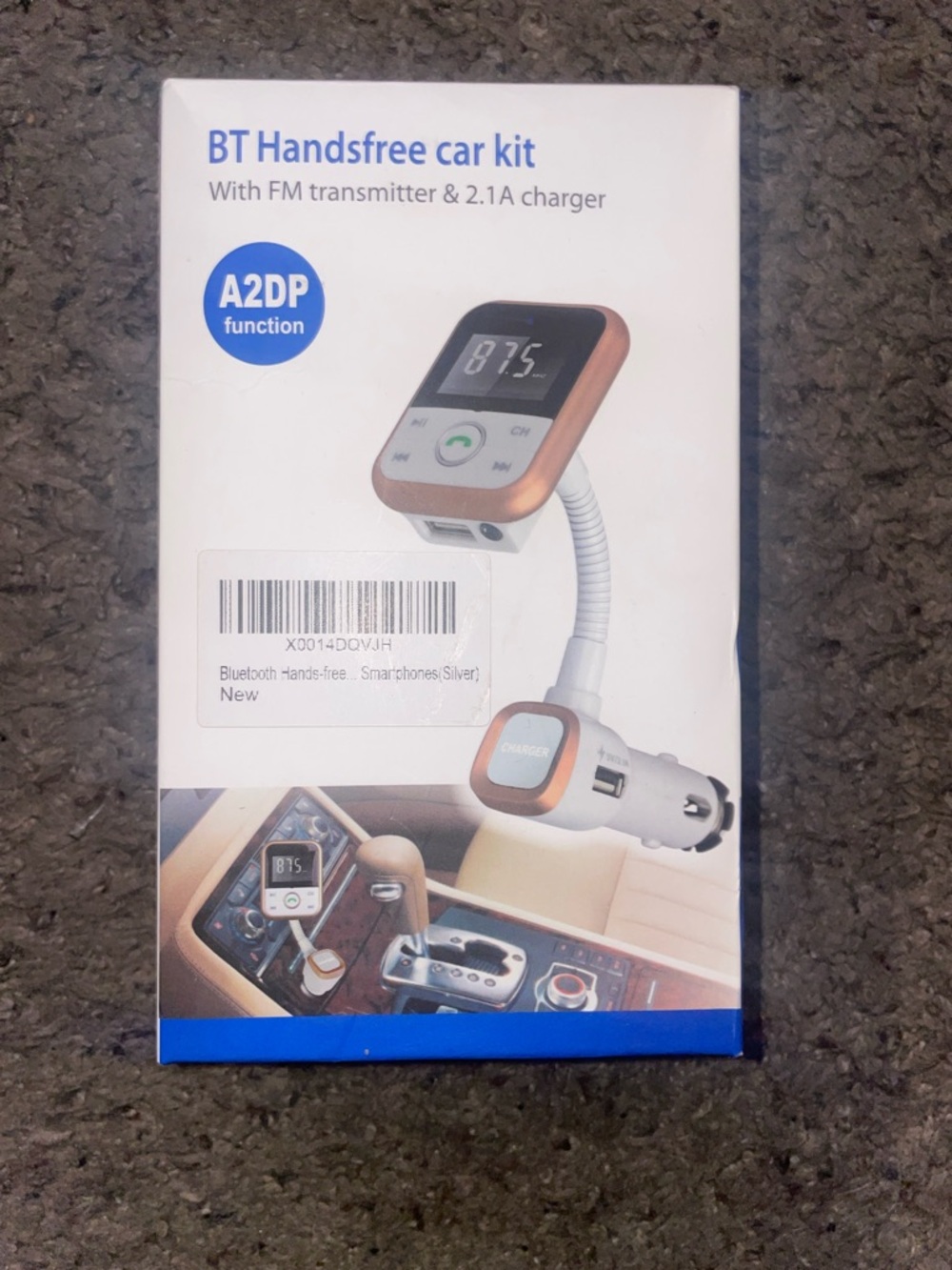 Bluetooth Handsfree Car Kit - Silver with Rose Gold Accents